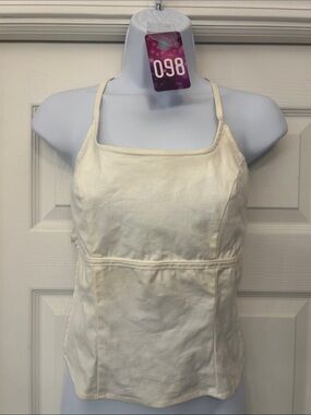 bebe Cream Bandeau Tank with Thin Straps